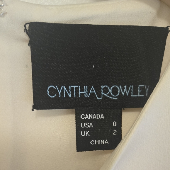 Cynthia Rowley Juxtaposed Satin Dress Size 0 Black & White - Picture 10 of 11